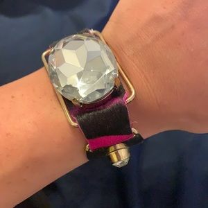 Pink and Black Rhinestone Bracelet